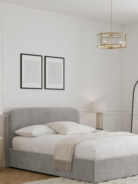 Grey Light Opulent Velvet Matson Upholstered Ottoman Storage Bed Frame (871876) | €725 - €825