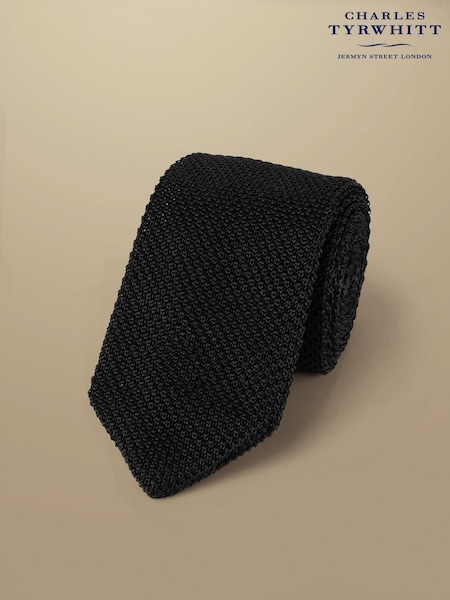 Charles Tyrwhitt Black Silk Knitted Slim Tie (871945) | €50