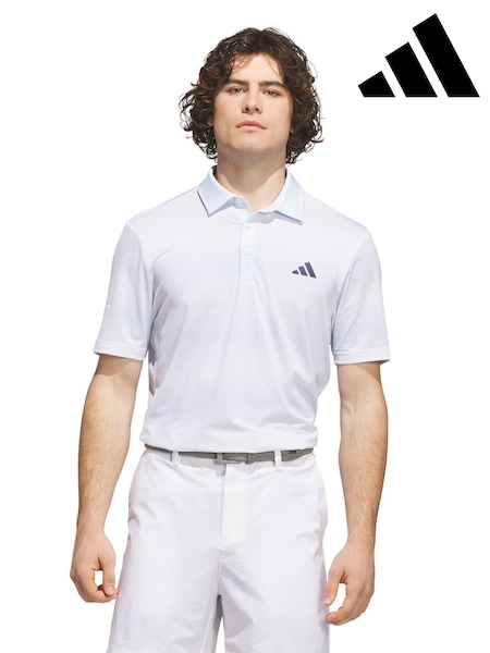 Blau - Regular Adidas Golf Ultimate365 Mesh Upl Print Golf Polo Shirt