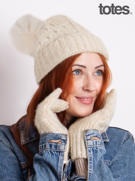 Totes Ladies Cable Hat & Glove Set (872152) | kr460