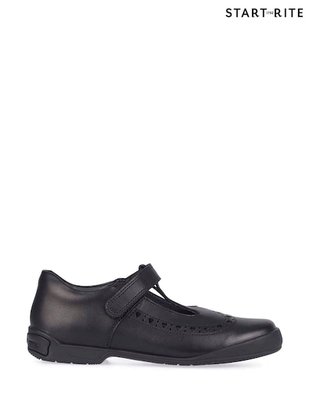 Start-Rite Black Leapfrog Leather Narrow Fit School Shoes (872332) | AED268