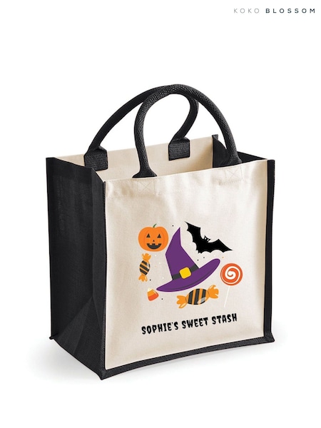 Cream - Personalised Halloween Sweet Stash Bag By Koko Blossom
