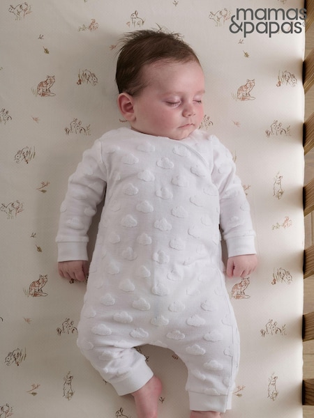 Mamas & Papas Cloud Jacquard Wrap White Romper (872423) | €35