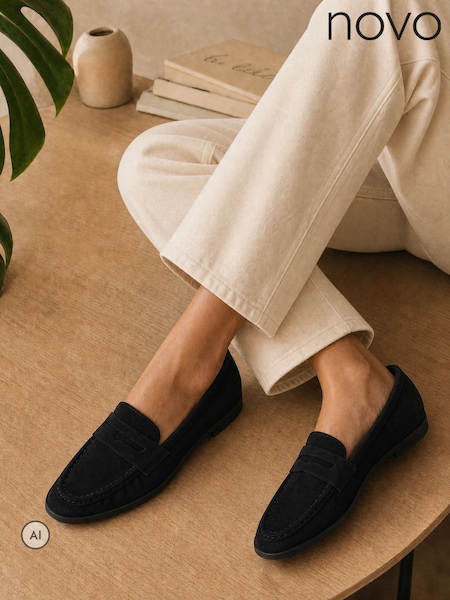 Black - Novo Finn Flat Loafers