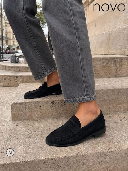 Black - Novo Finn Flat Loafers