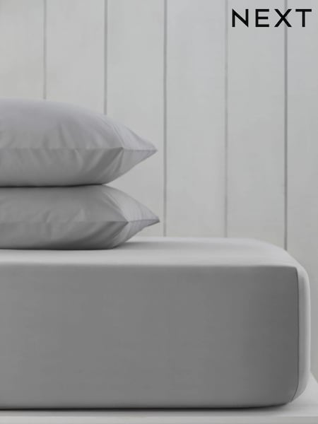 Grey Silver Cotton Rich Deep Fitted Sheet (872903) | 59 QAR - 93 QAR