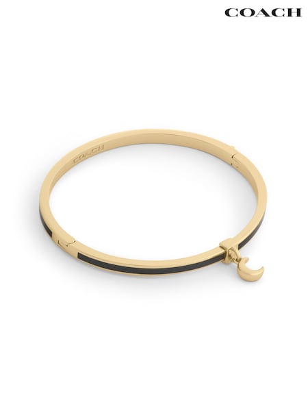 Black - Coach Celestial Moon Charm Enamel Bangle Boxed Bracelet
