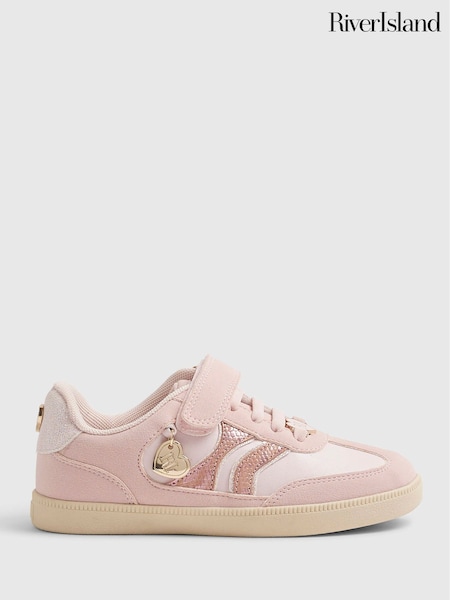 Pink - River Island Snake Shimmer Trainers