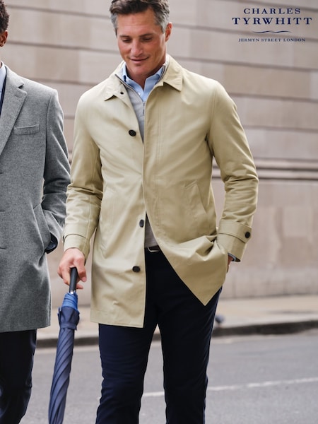 Charles Tyrwhitt Natural Classic Showerproof 100% Cotton Raincoat (873038) | ₪905