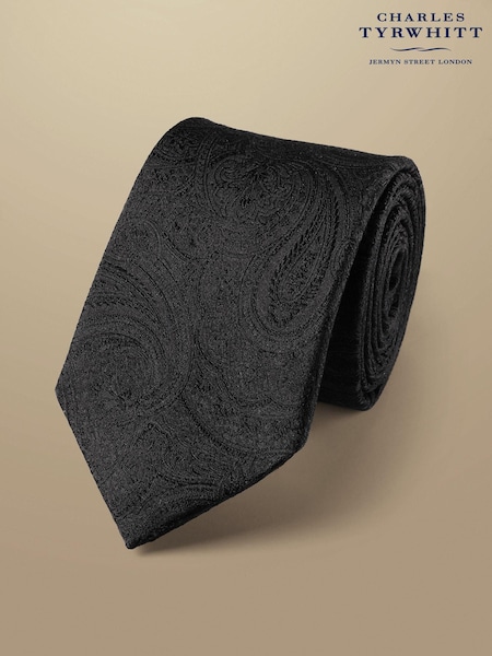 Charles Tyrwhitt Black Paisley Silk Tie (873233) | 247 QAR