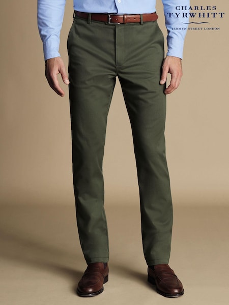 Charles Tyrwhitt Green Slim Fit Ultimate non-iron Chino Trousers (873334) | €61