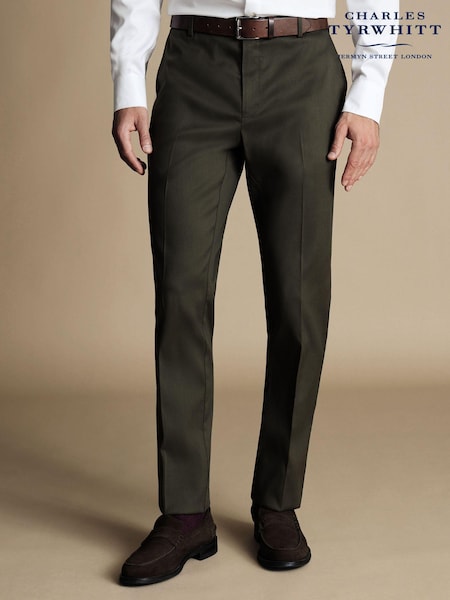 Charles Tyrwhitt Green Classic Fit Smart Texture Trousers (873391) | €105