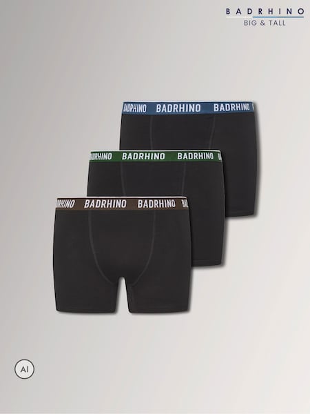 Черный - Regular Badrhino Big & Tall 3 Pack Boxers