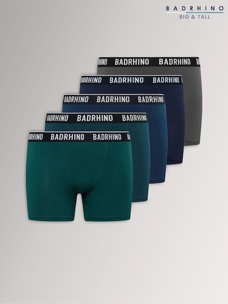 Black - Regular Badrhino Big & Tall 5 Pack Boxers