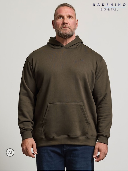Коричневый - Regular Badrhino Big & Tall Front Pocket Hoodie