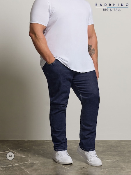 Blue - Regular Badrhino Big & Tall Stretch Jeans