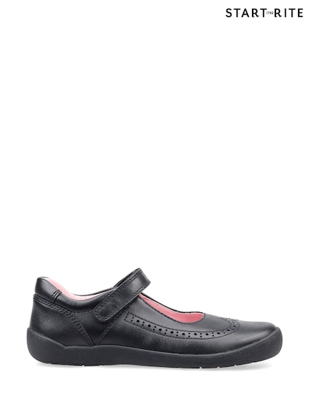 Start-Rite Spirit Black Leather School Shoes - Unicorn F & G Fit (874103) | AED131