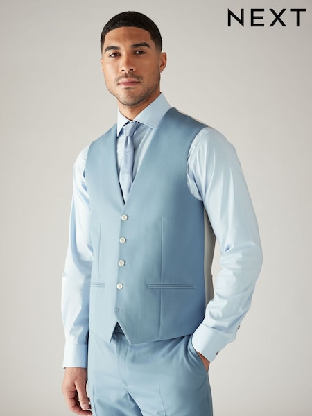 Light Blue Regular Fit Motionflex Stretch Waistcoat (874109) | AED17