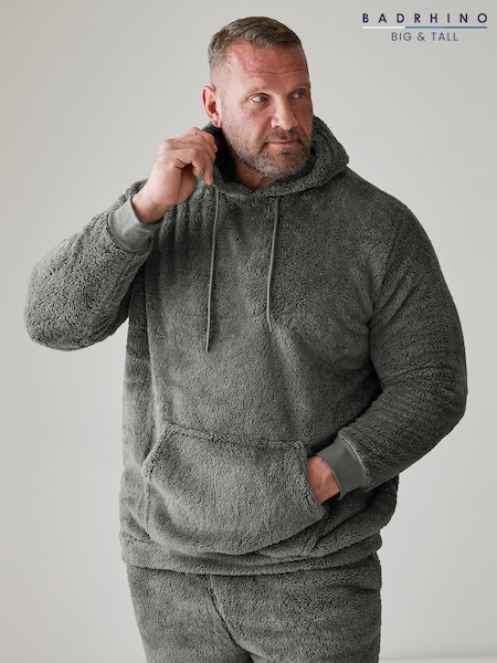 Szary - Regular Badrhino Big & Tall Super Soft Borg Lounge Set