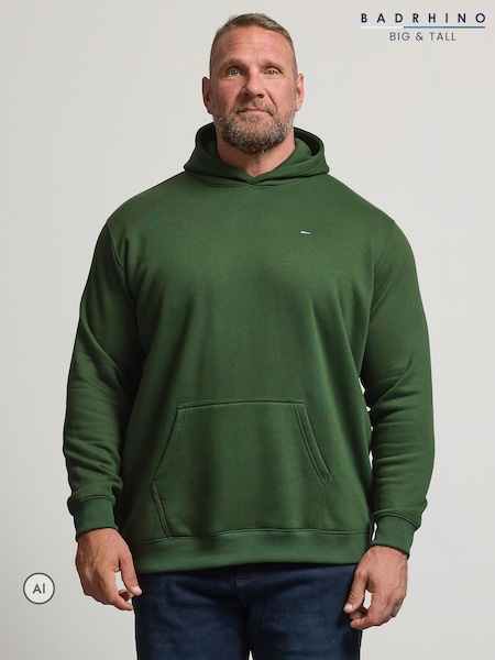 Donkergroen - Regular Badrhino Big & Tall Front Pocket Hoodie