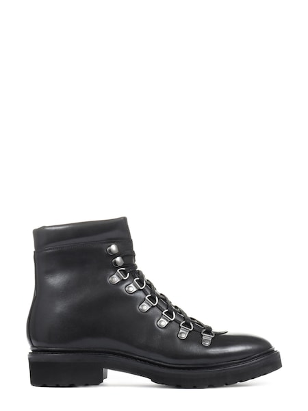 Jones Bootmaker Womens Black Klara Goodyear Welted Leather Hiker Boots (874491) | €79