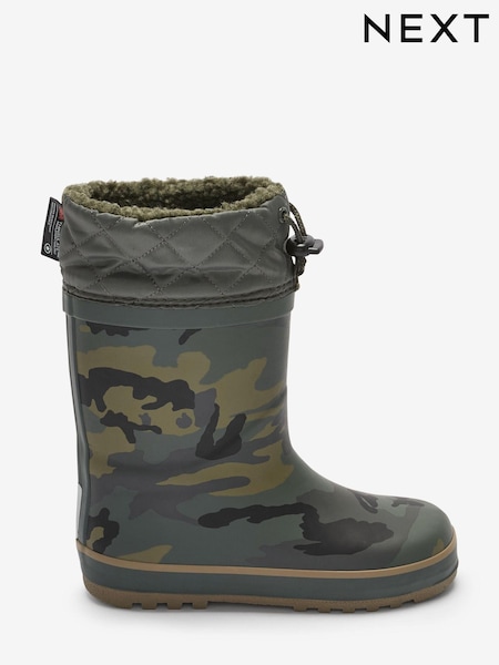 Khaki/Camouflage - Warm Lined Cuff Wellies (874633) | 14 € - 17 €