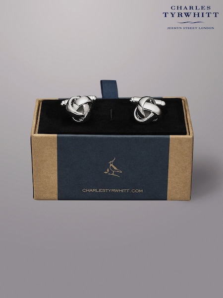 グレー - Charles Tyrwhitt Knot Cufflinks (874645) | ¥ 9,860