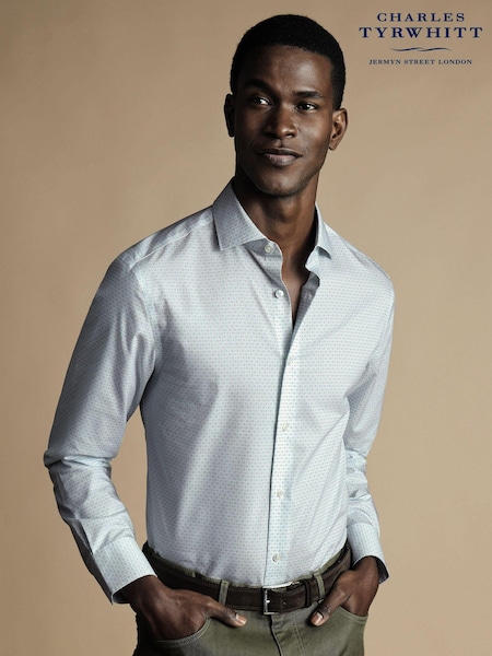 Charles Tyrwhitt Slim Fit Motif Non-Iron Print 100% Cotton Jeans (875288) | €43