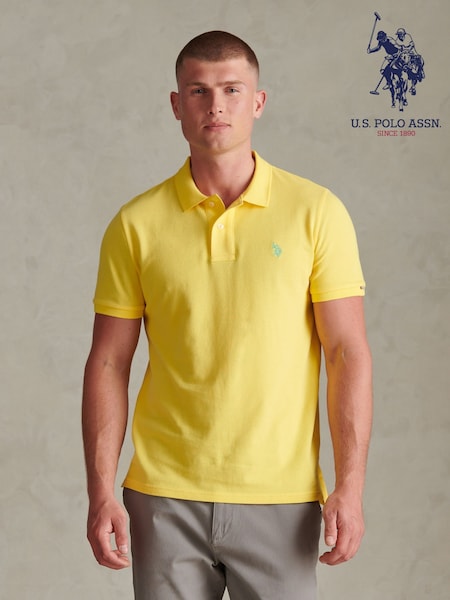 Žuto - Regular U.s. Polo Assn. Double Horsemen Polo Shirt