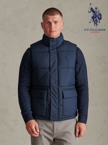 Blue - Regular U.s. Polo Assn. Heavyweight Puffer Gilet