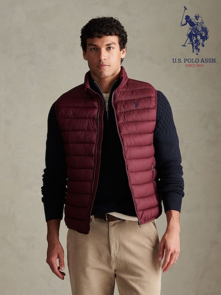 Қызыл - Regular U.s. Polo Assn. Bound Quilted Gilet