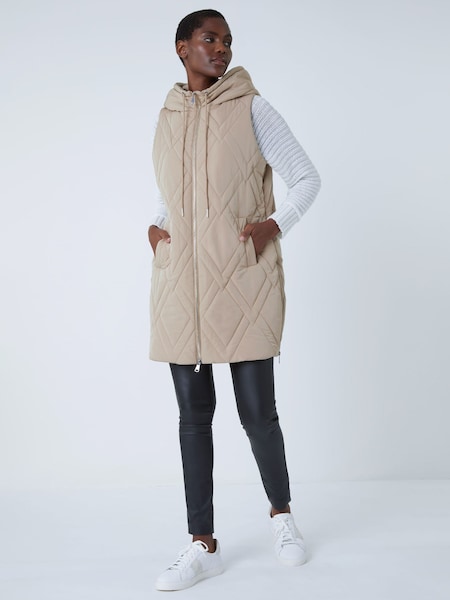 Roman Natural Diamond Quilted Hooded Gilet (875638) | €41.50