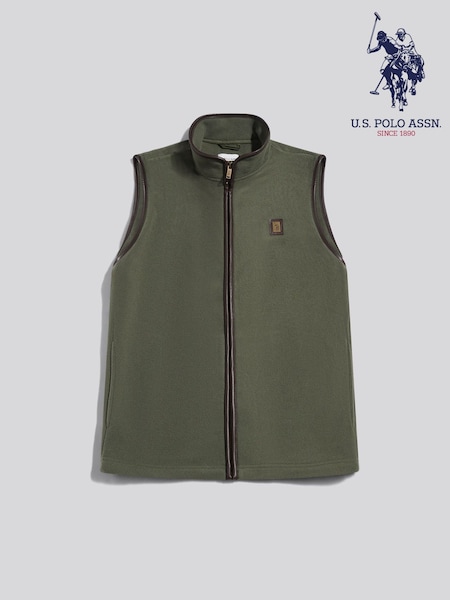 Green - Regular U.s. Polo Assn. Heritage Micro Fleece Gilet