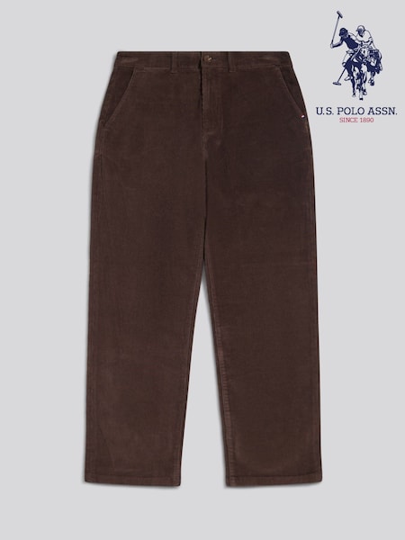 Καφετί - Regular U.s. Polo Assn. Relaxed Stretch Corduroy Chinos Trousers