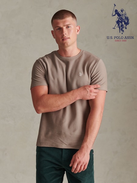 Natural - Regular U.s. Polo Assn Herringbone Jersey T-shirt