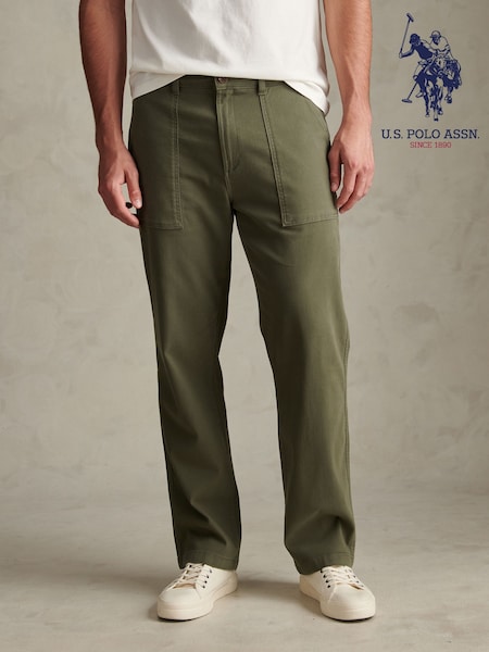 Green - Regular U.s. Polo Assn Classic Fit Dobby Chinos