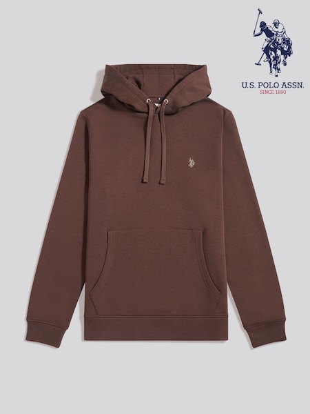 Brown - Regular U.s. Polo Assn. Double Horsemen Embroidered Hoodie