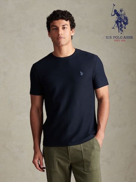 כחול  - Regular U.s. Polo Assn Herringbone Jersey T-shirt