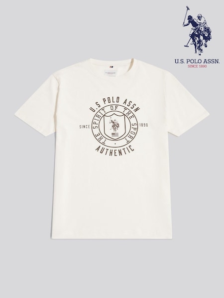 Cream - Regular U.s. Polo Assn Mens Spirit Of Sport Graphic T-shirt