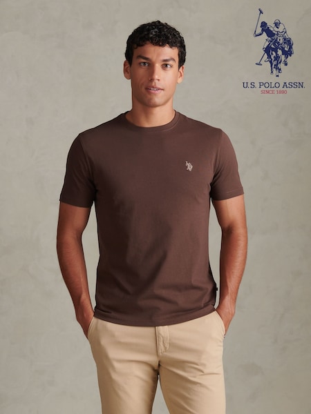 Dark Brown - Regular U.s. Polo Assn. Double Horsemen T-shirt