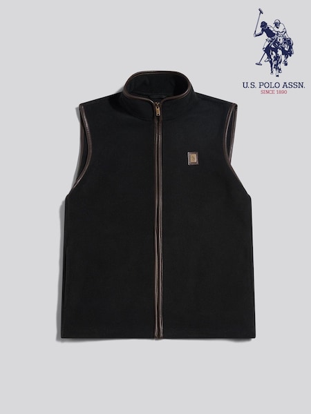 Crno - Regular U.s. Polo Assn. Heritage Micro Fleece Gilet
