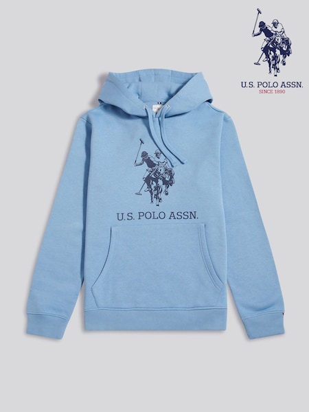 Blue - Regular U.s. Polo Assn Large Double Horsemen Graphic Hoodie