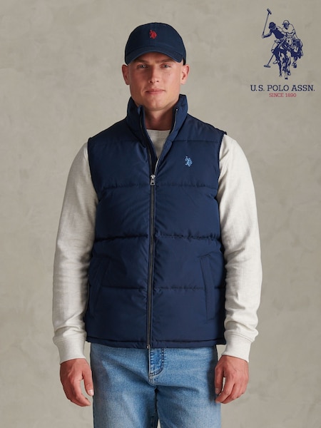 Blue - Regular U.s. Polo Assn. Heavyweight Wide Baffle Gilet