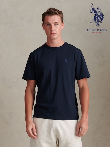 Albastru - Regular U.s. Polo Assn Relaxed Fit Double Horsemen T-shirt
