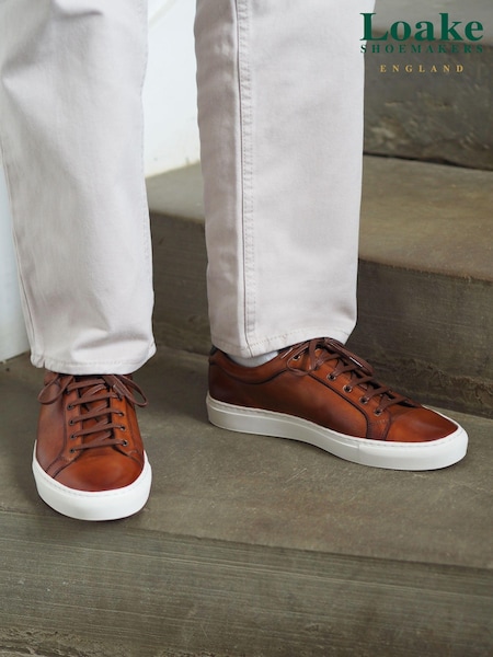 Loake Dash Handpainted Capped Toe Brown Sneakers (877265) | 710 LEI