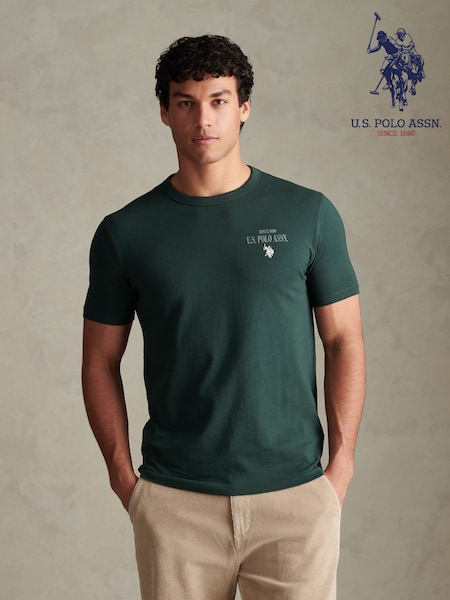 Verde - Regular U.s. Polo Assn. Authentic Front & Back Graphic T-shirt