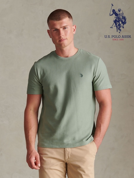 Grün - Regular U.s. Polo Assn Herringbone Jersey T-shirt