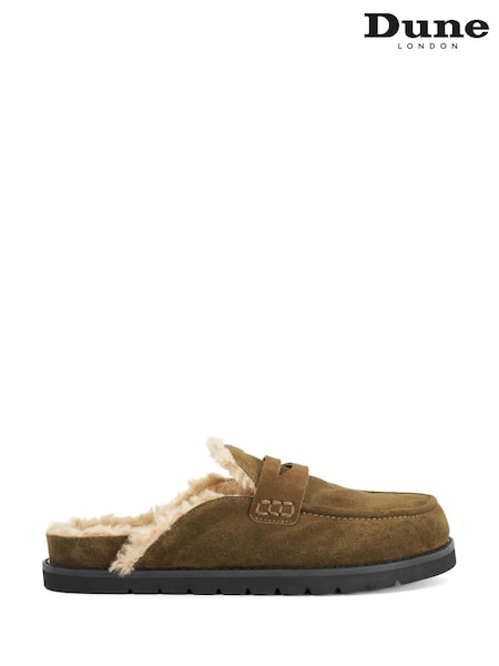 Grön - Dune London – Guldfärgade fodrade loafers utan rygg