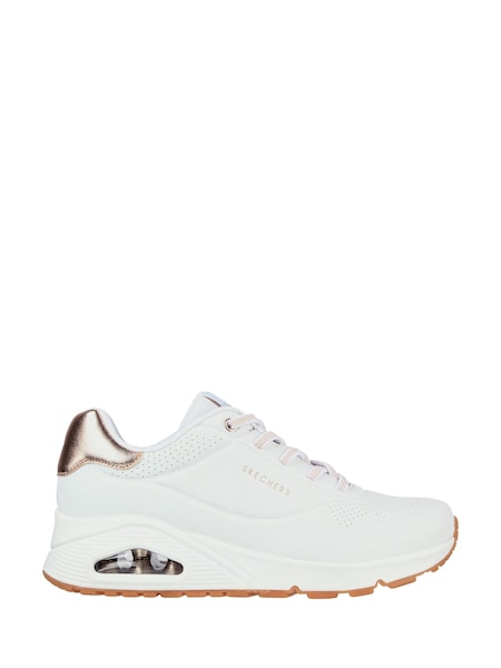 Skechers White Uno Shimmer Away Trainers (878262) | AED230