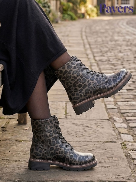 Animal - Pavers Lace Up Ankle Boots With Warm Lining